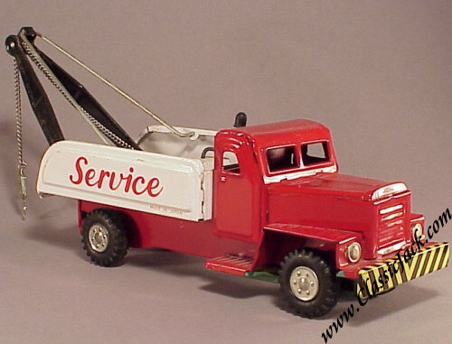 Vintage 1950s Asahi Tin-Plate Tow Truck Made In Japan